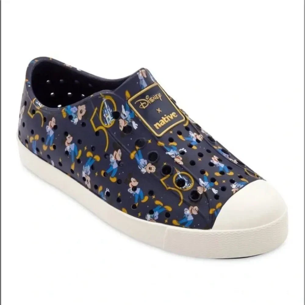 Disney X Native Girls Navy 50th Anniversary Mickey Mouse Slip On Sneakers Size 2